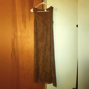 Brown Vintage Sleeveless Dress, Women's Size M
